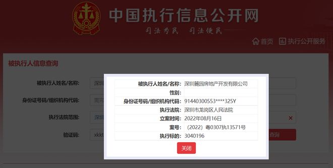 頤安集團(tuán)旗下麓園地產(chǎn)被列為被執(zhí)行人，執(zhí)行標(biāo)的304萬元，涉及投資興辦實(shí)業(yè)